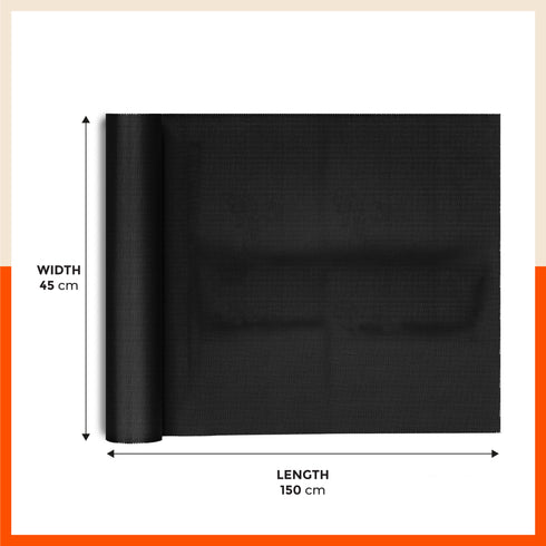 Vega Multipurpose Diamond Texture Shelf Liner | Black ( 45cm X 150cm 380 GSM Pack of 3 )